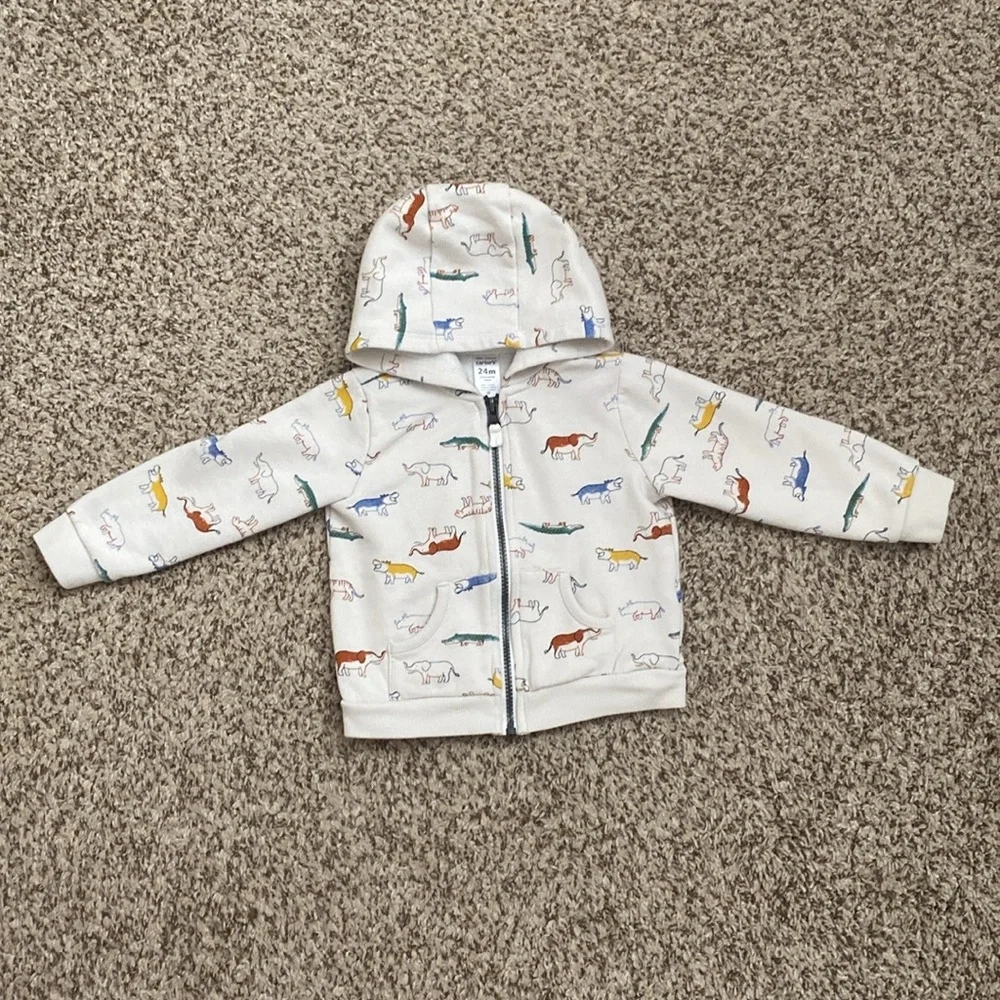 NWOT & EUC Carters Baby Elephant Safari Hoodie Jogger Matching set